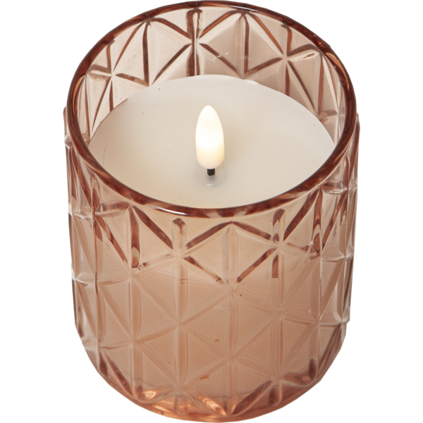 LED Blockljus Flamme Romb rosa - 6
