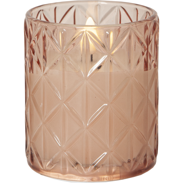 LED Blockljus Flamme Romb rosa - 2
