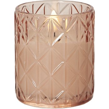 LED Blockljus Flamme Romb rosa