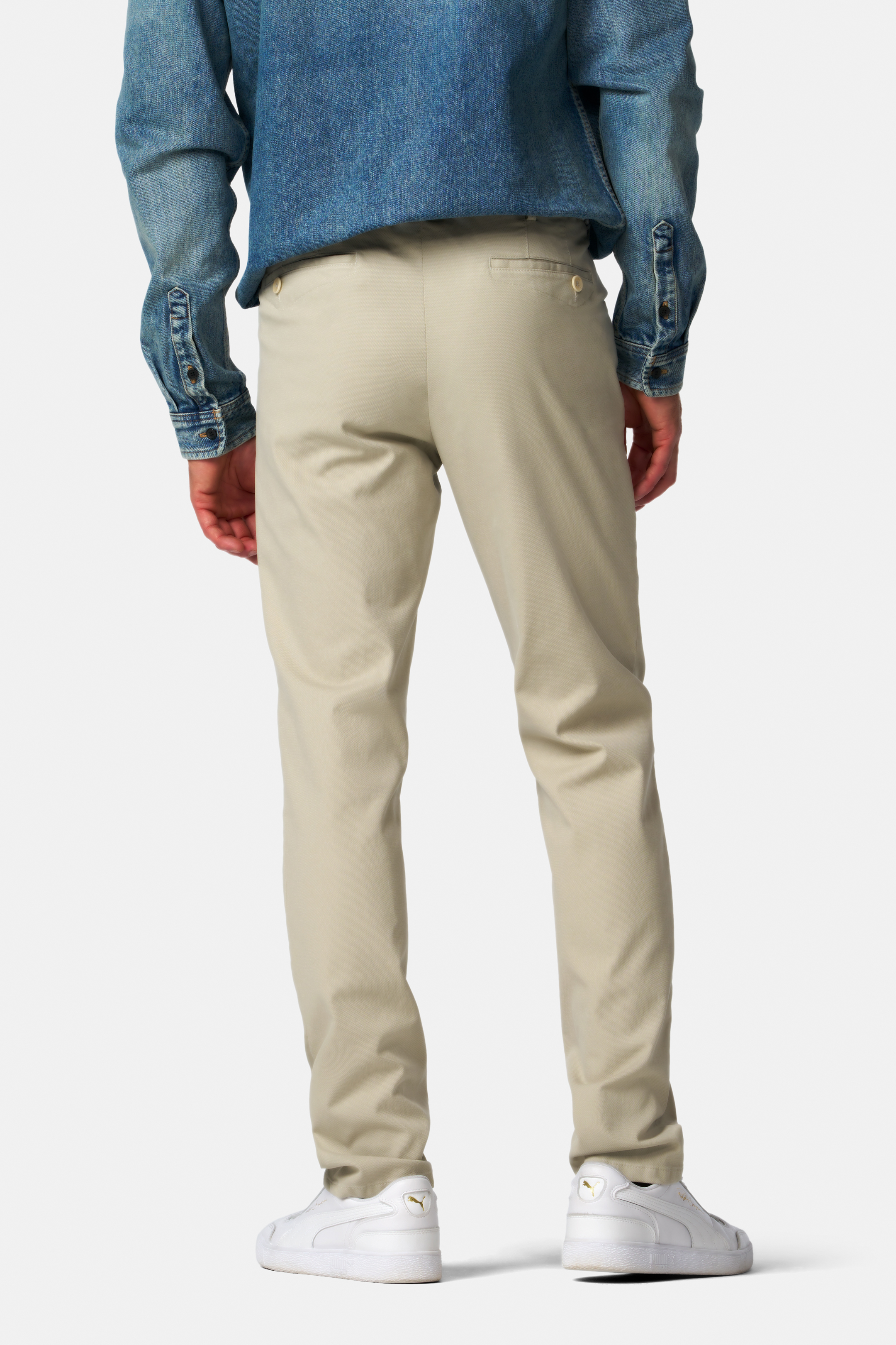 Beige jeanshybrid med Mikro structure, modern passform och Super-Stretch (Meyer / Dublin) - 2