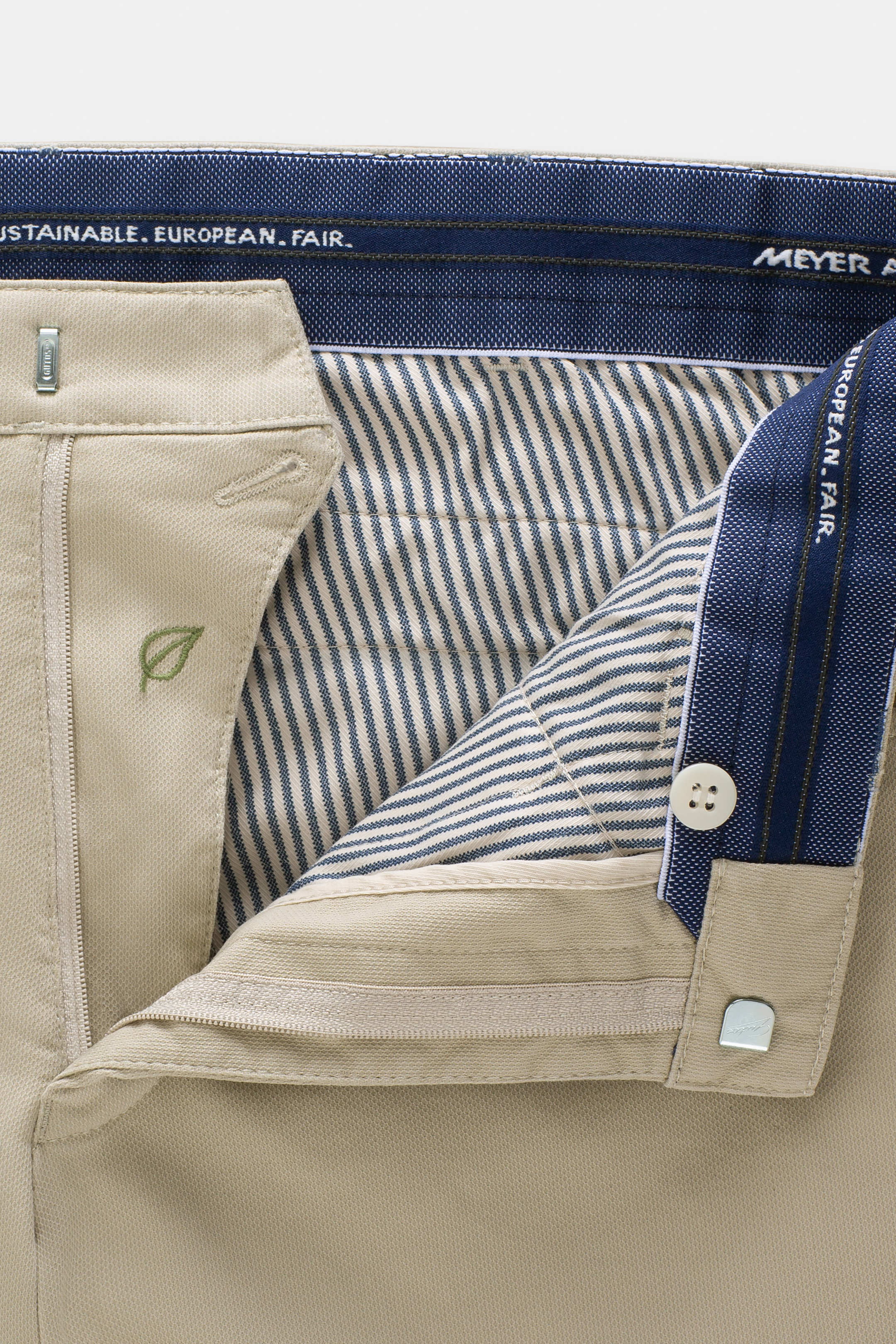 Beige jeanshybrid med Mikro structure, modern passform och Super-Stretch (Meyer / Dublin) - 4