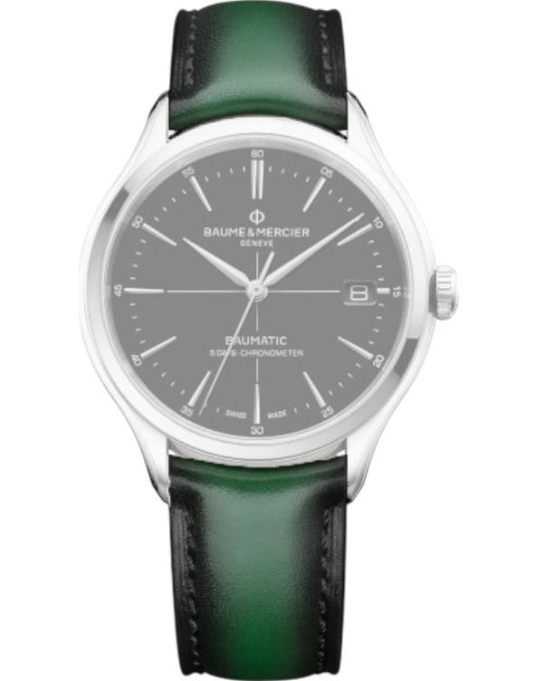 MXE0N05R Baume & Mercier grön läderband 20 mm