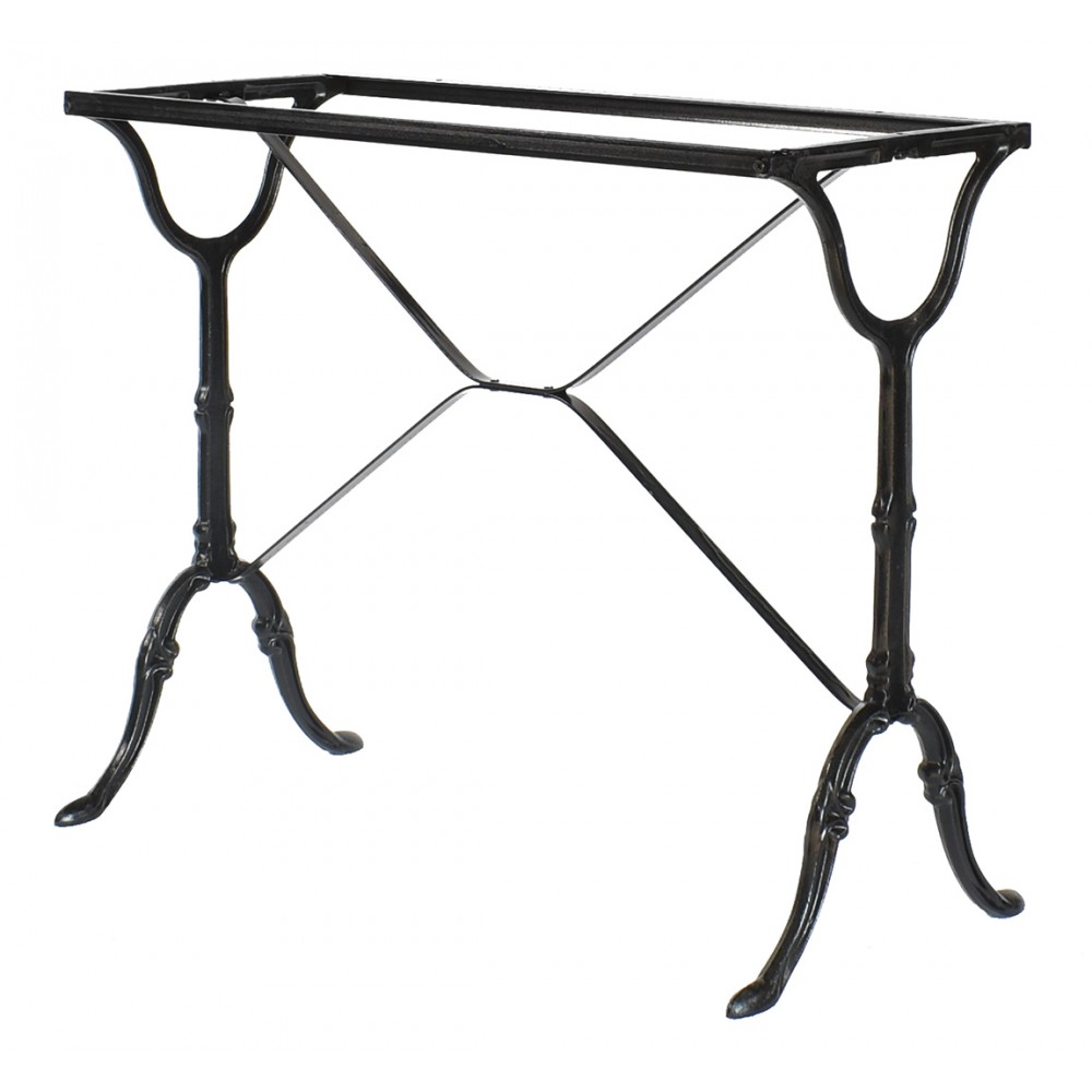 Bistrobord gjutjärn med rektangulär marmorskiva 100 x 60 cm - 4