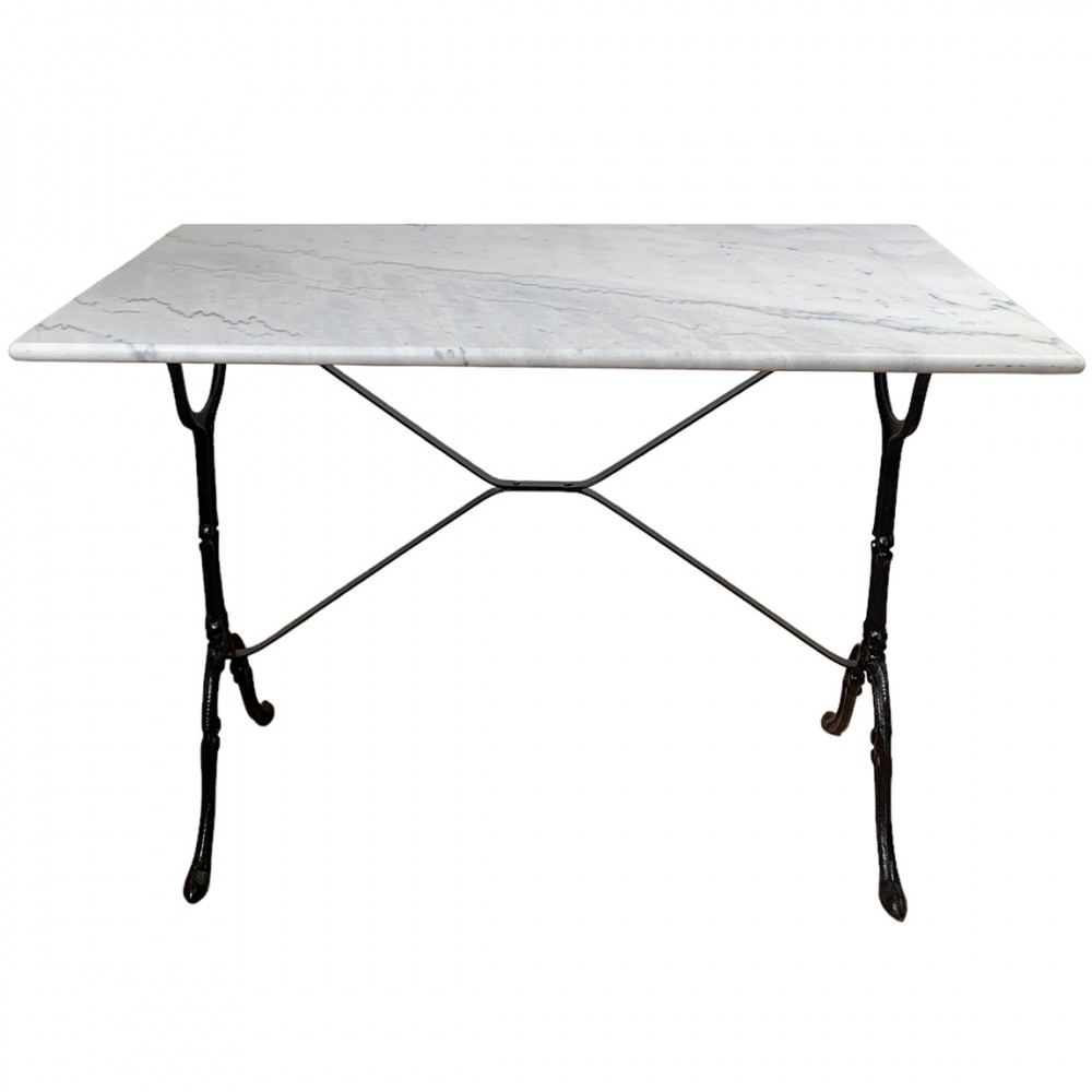 Bistrobord gjutjärn med rektangulär marmorskiva 100 x 60 cm - 2