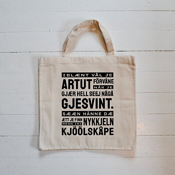Tygkasse EKO - "nykkjeln menn" Roligt citat