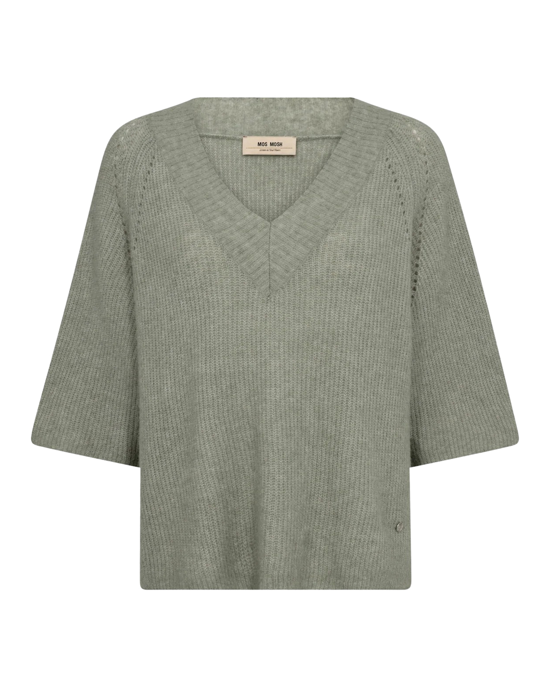 Jumper Taci v-ringad kort ärm khakigrön - 4