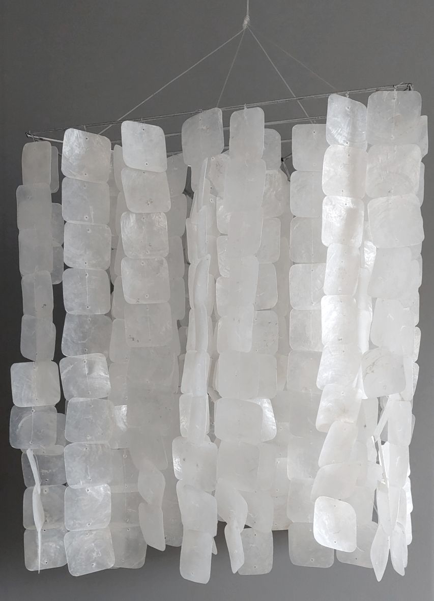 Lampskärm / Dekoration i Snäckskal, 80cm - Kvadratisk
