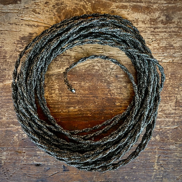 Twisted textile cable gray-black - 0.5 m - 2 x 0.75mm²