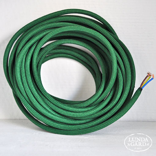 Textile cable green - 0,5 m - 3 x 0,75mm²