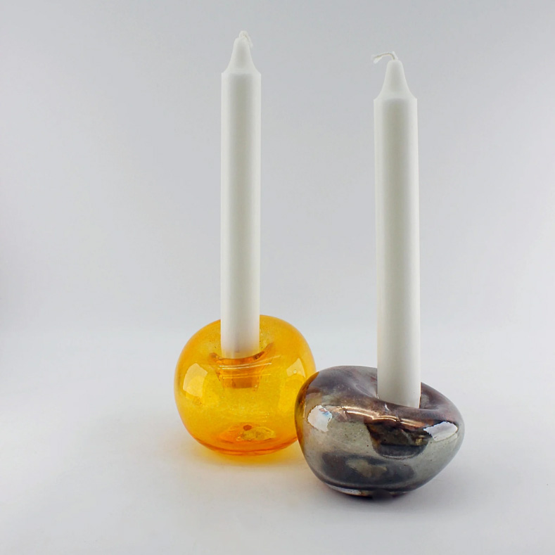 Bubble clear glass - candlestick - 5