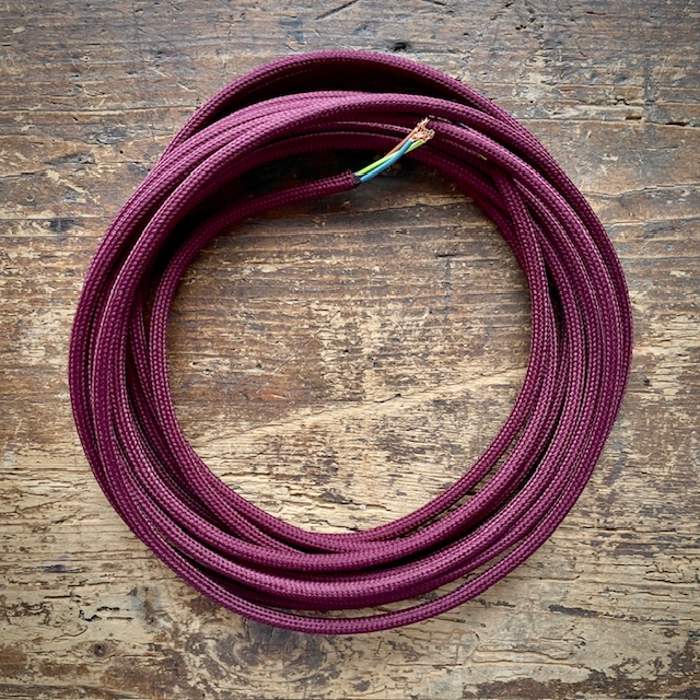 Textile cable purple - 0,5 m - 3 x 0,75mm²