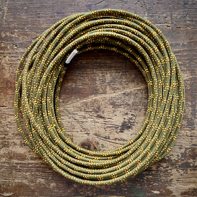 Textile cable green-yellow - 0,5 m - 3 x 0,75mm²