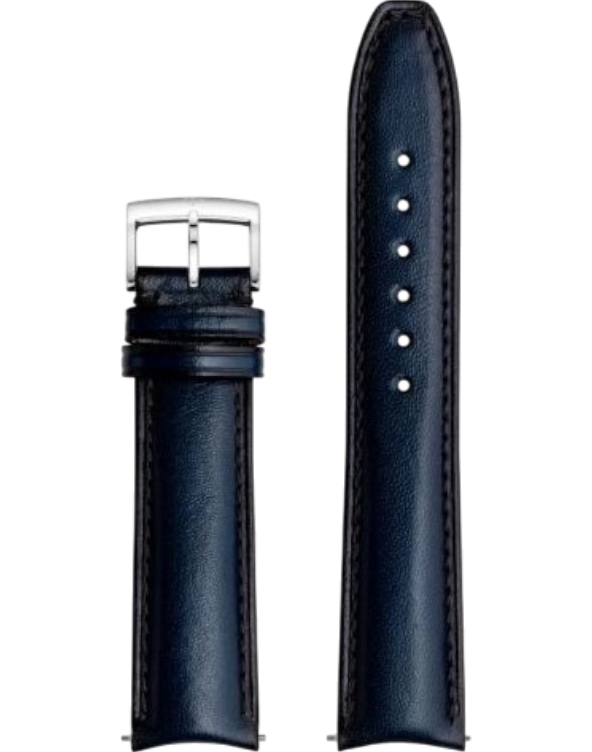 MXE0N05H Baume & Mercier blå läderband 20 mm
