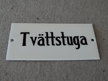 Skylt-Tvättstuga