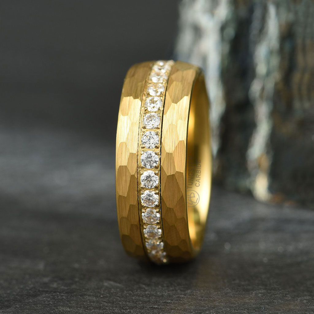 Alliance Ring - Guld Hamret evighedsring Luxury forlovelsesring