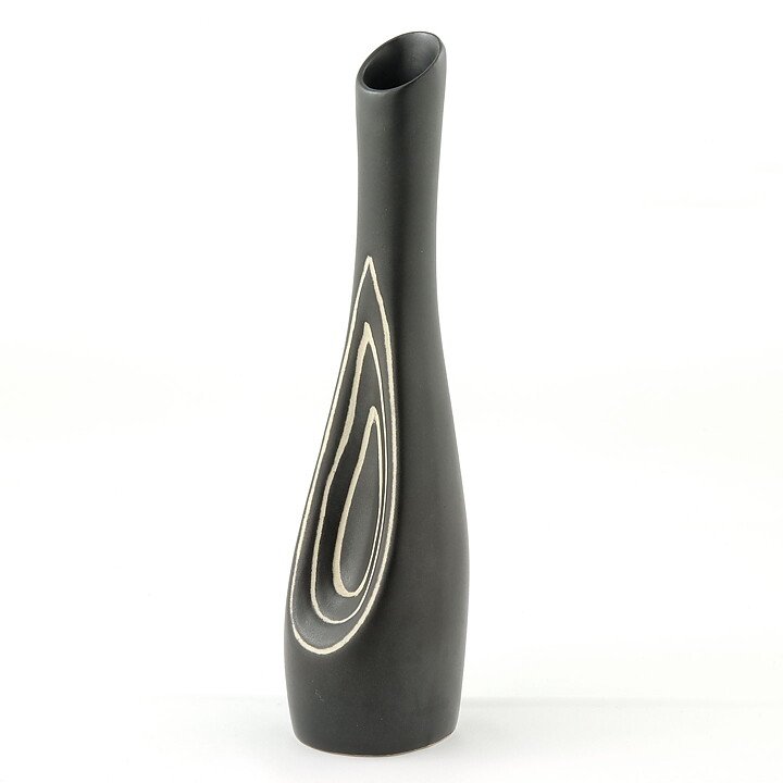 Birger Åström (1960s) Black Modern Vase 24 cm