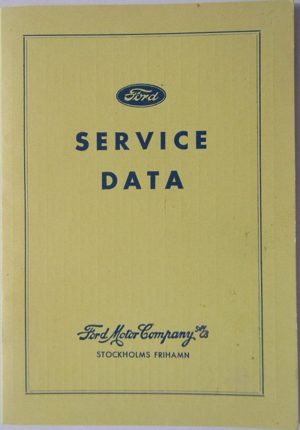 1954 Ford Service data alla modeller svensk