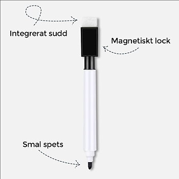 Whiteboardpenna med magnet och sudd