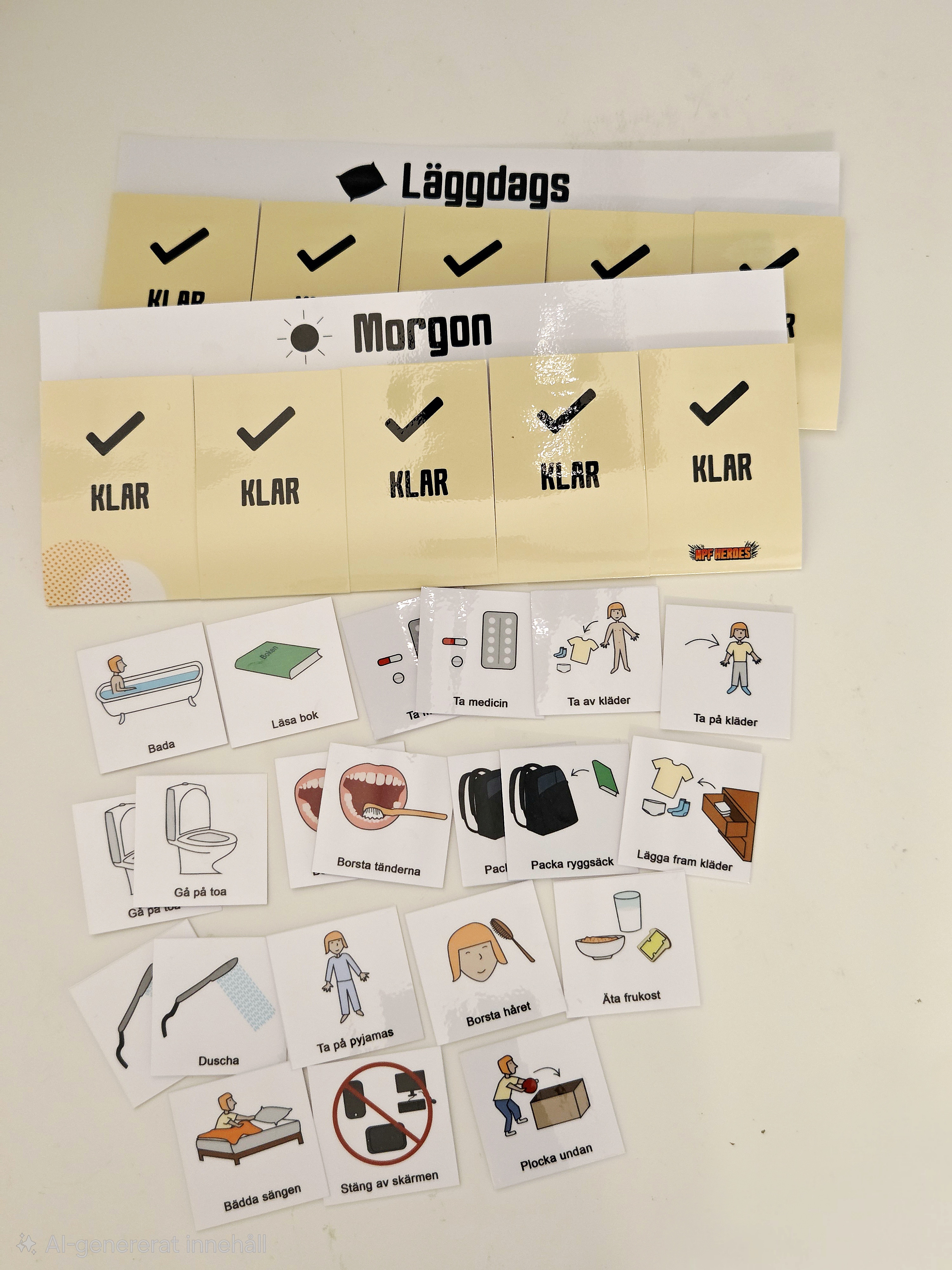 Checklista, Läggdags och Morgon, inklusive bilder - 4