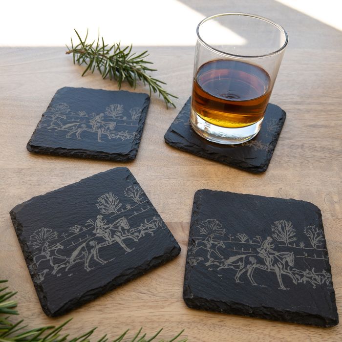 Coaster Selbrae House Slate Fox Hunting Motif 4-Pack - 2