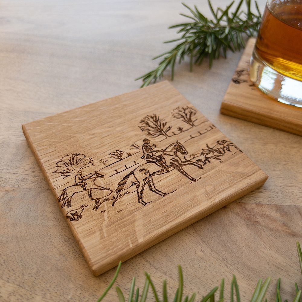 Coaster Selbrae House Oak Fox Hunting Motif 2-Pack - 2