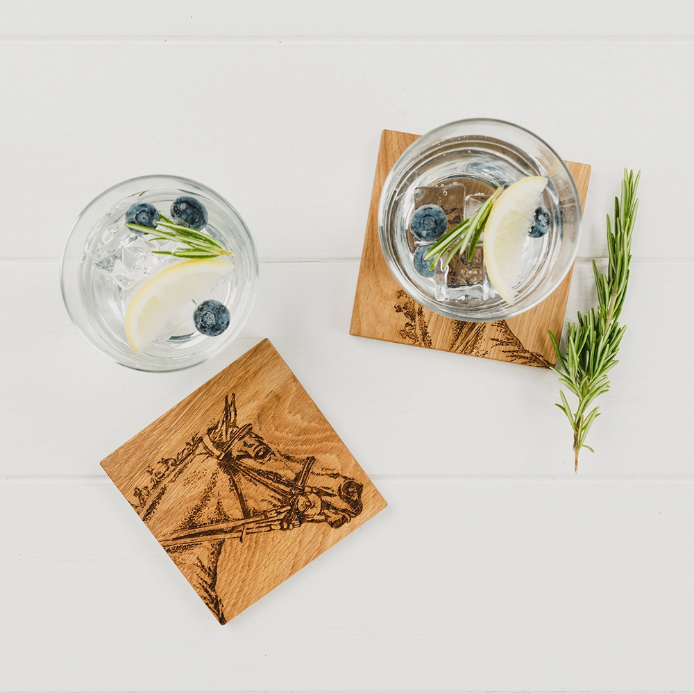 Coaster Selbrae House Oak Fox Horse Motif 2-Pack - 3