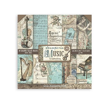 Stamperia Paper Pad 8X8 - Music