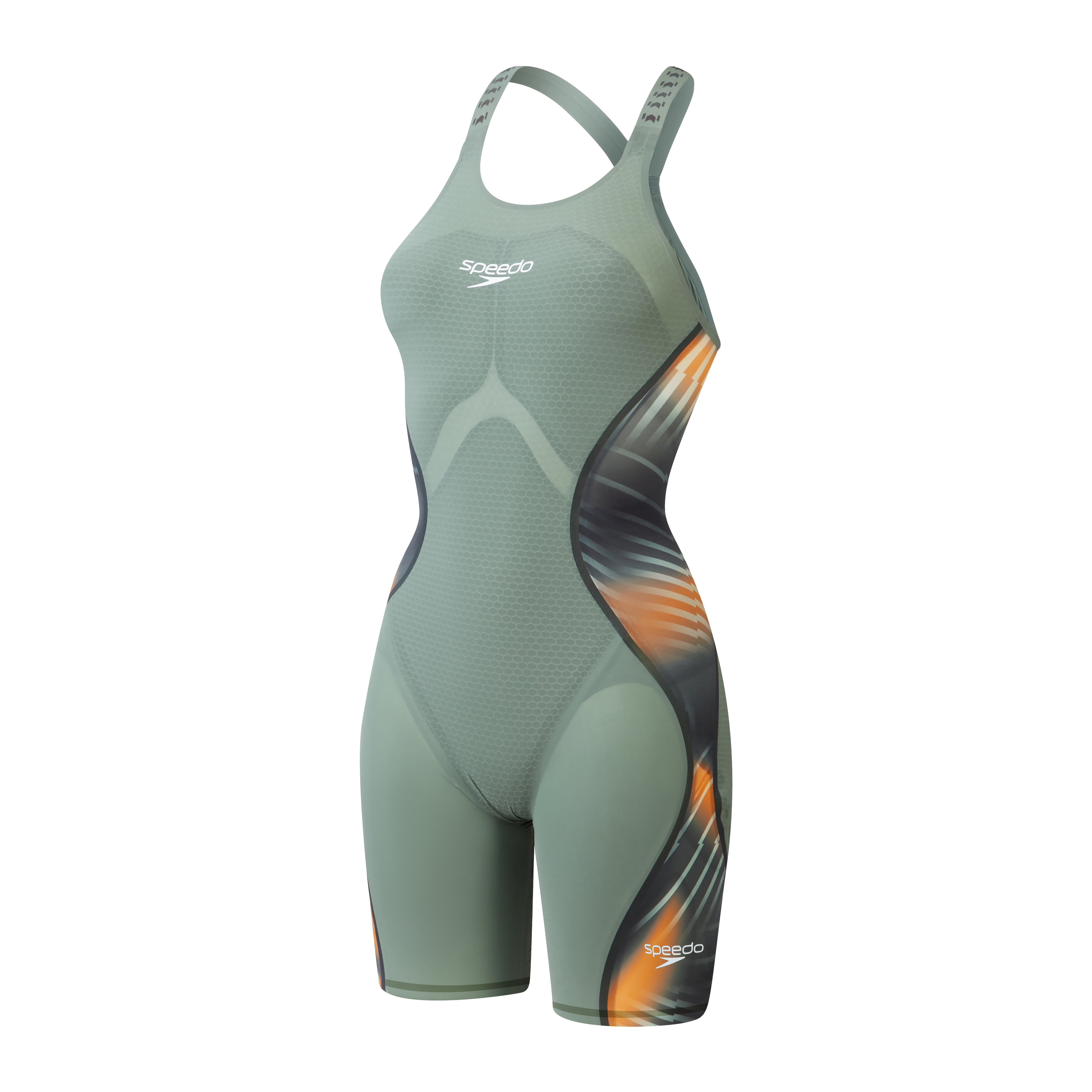 SPEEDO Fastskin LZR Pure Intent 2.0 Openback Kneeskin Green/Orange