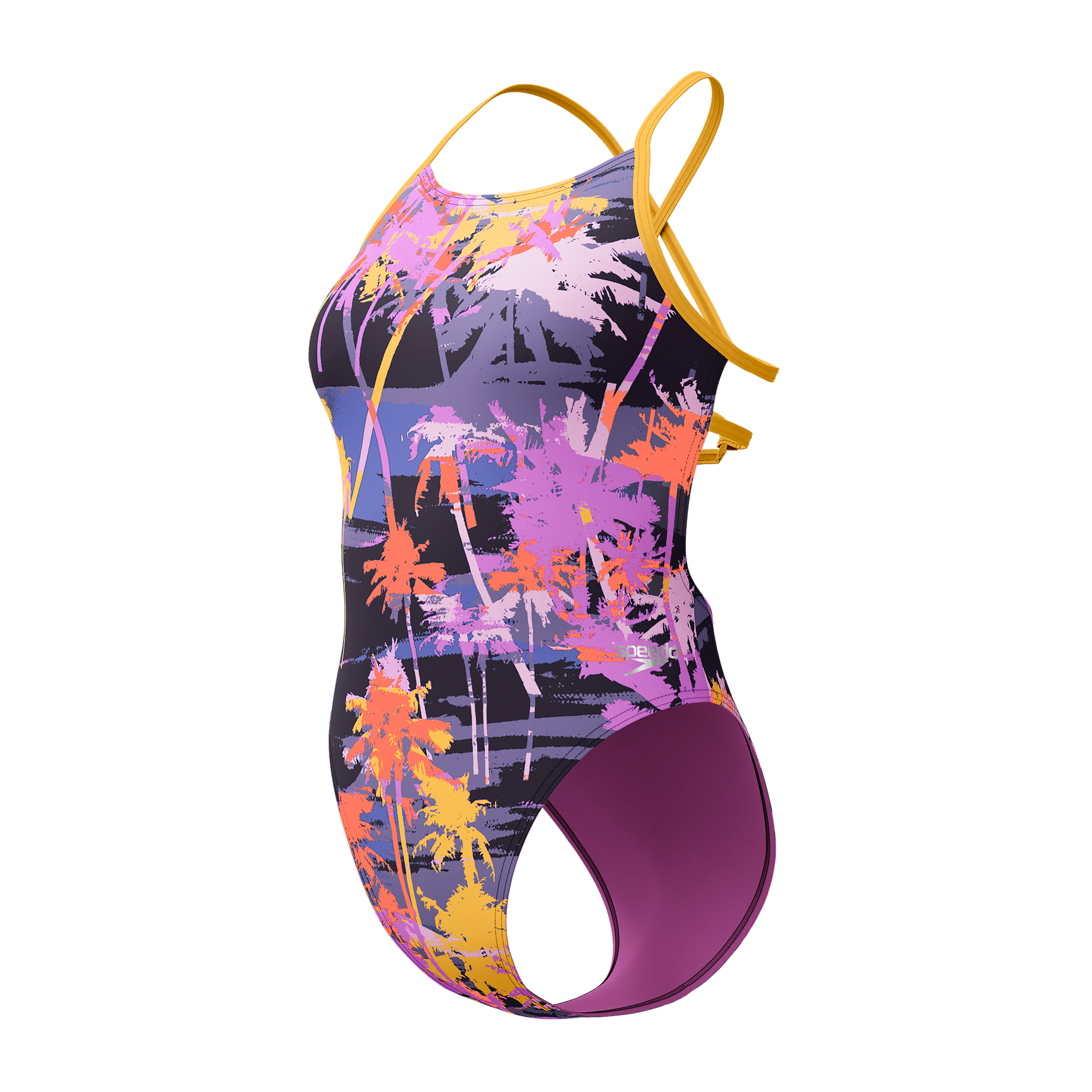 SPEEDO Womens Allover Digital Lattice Tie-Back - 2