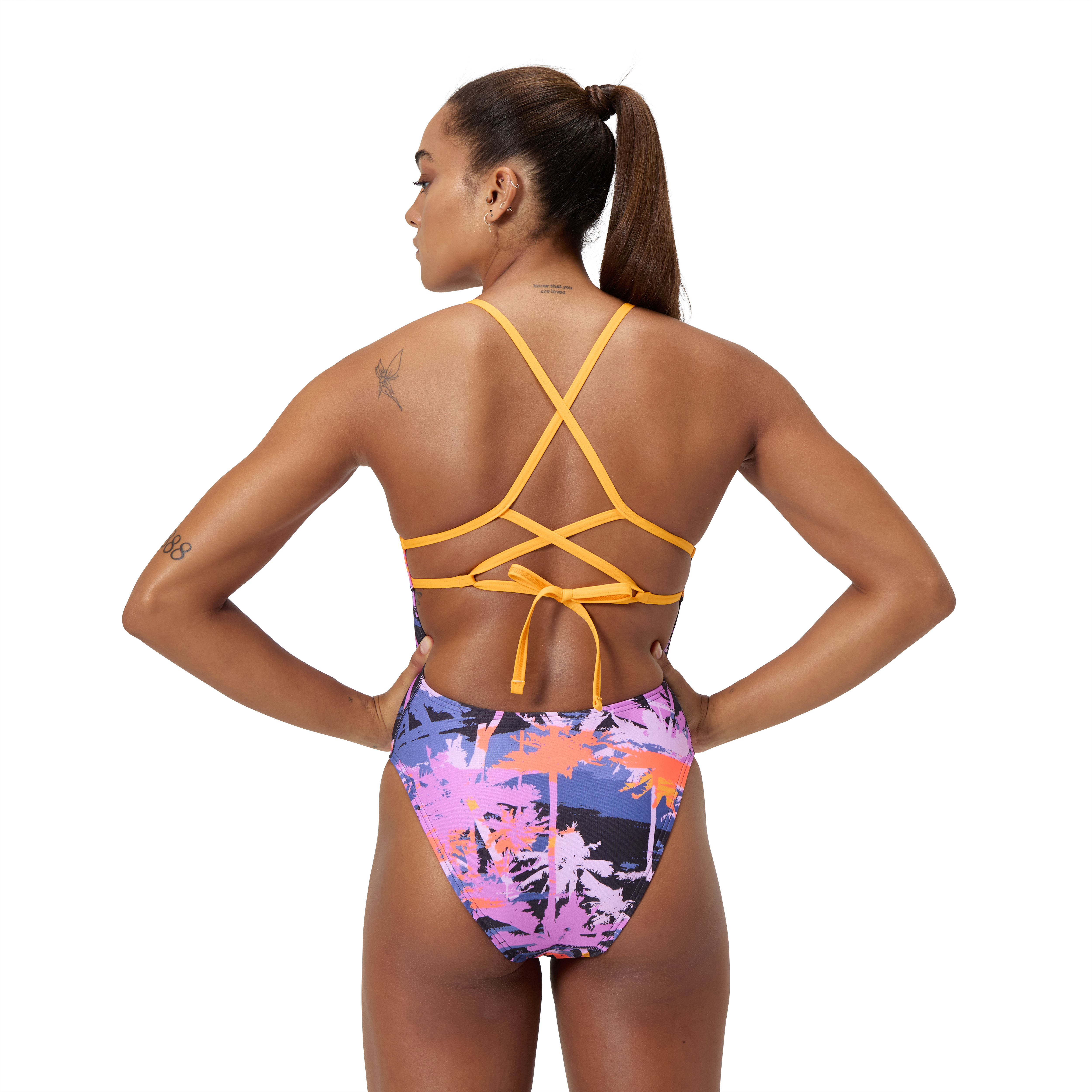 SPEEDO Womens Allover Digital Lattice Tie-Back - 3