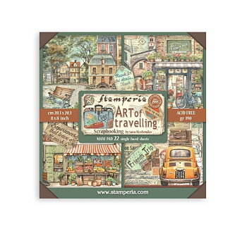 Stamperia Paper Pad 8X8 Maxi (Single Face) - Art of travelling