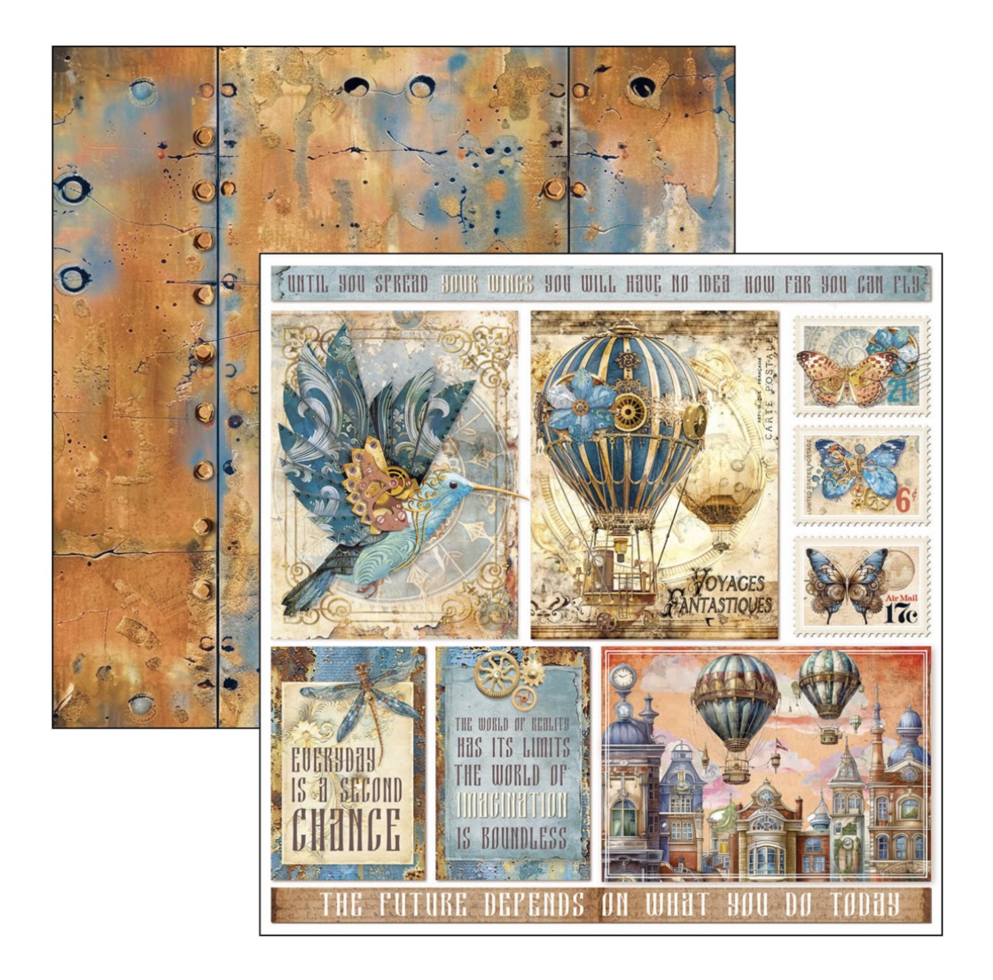 Ciao Bella Esprit de Voyage - Patterns Paperpad 12"X12"  8/pkg - 5