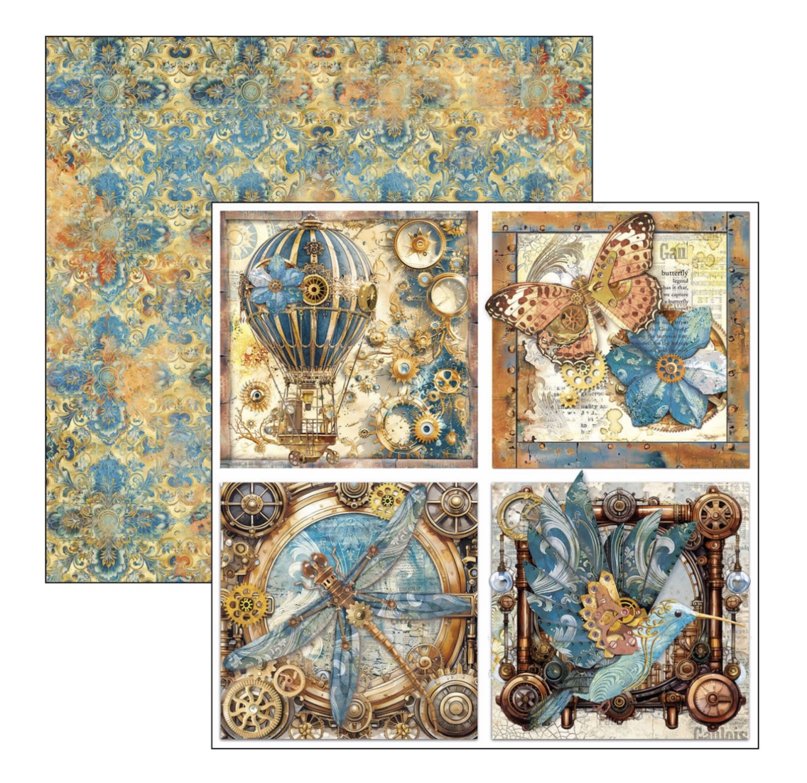 Ciao Bella Esprit de Voyage - Patterns Paperpad 12"X12"  8/pkg - 4
