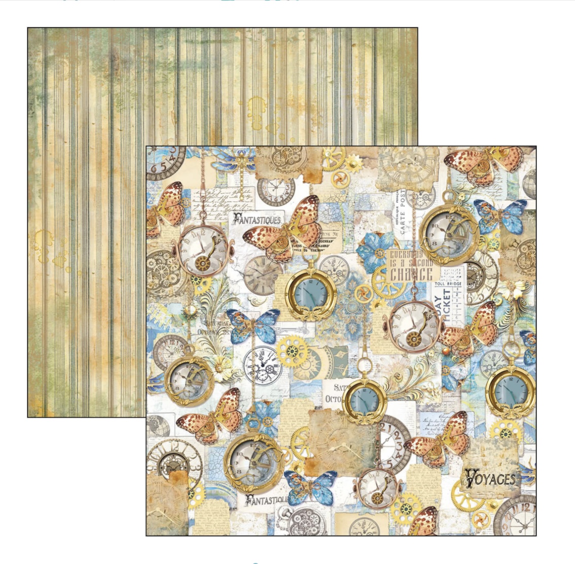 Ciao Bella Esprit de Voyage - Patterns Paperpad 12"X12"  8/pkg - 3