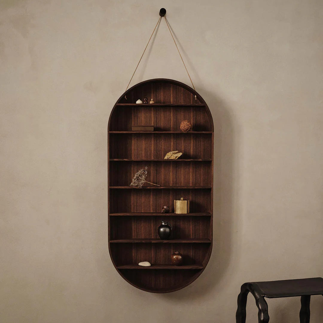 Oval Dorm Vägghylla rökt ek ferm LIVING - 2
