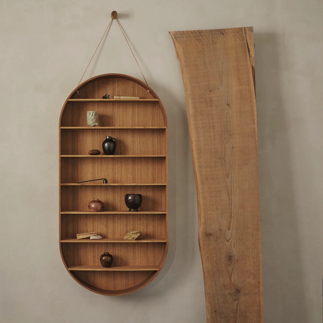 Oval Dorm Vägghylla oljad ek ferm LIVING - 2