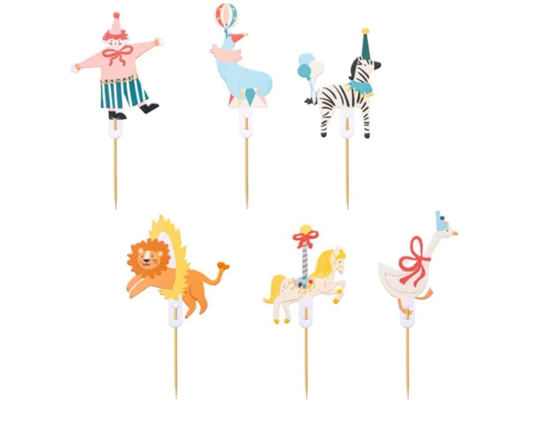 Cake picks - Cirkusdjur
