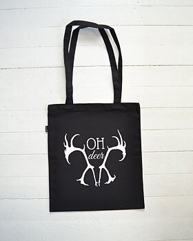 Tygpåse EKO (svart) - "OH deer" Ren