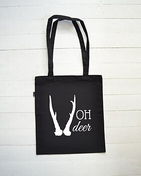 Tygpåse EKO (svart) - "OH deer" Rådjur