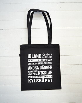 Tygpåse EKO (svart) - "mina nycklar" Roligt citat