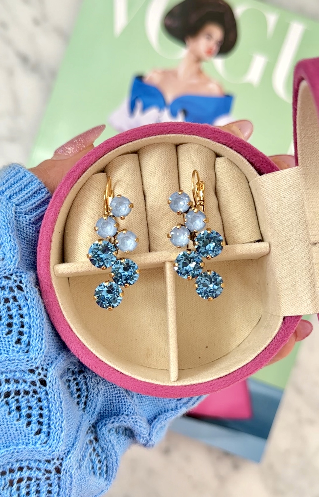 Earrings Vera Ice blur/Sky Gold