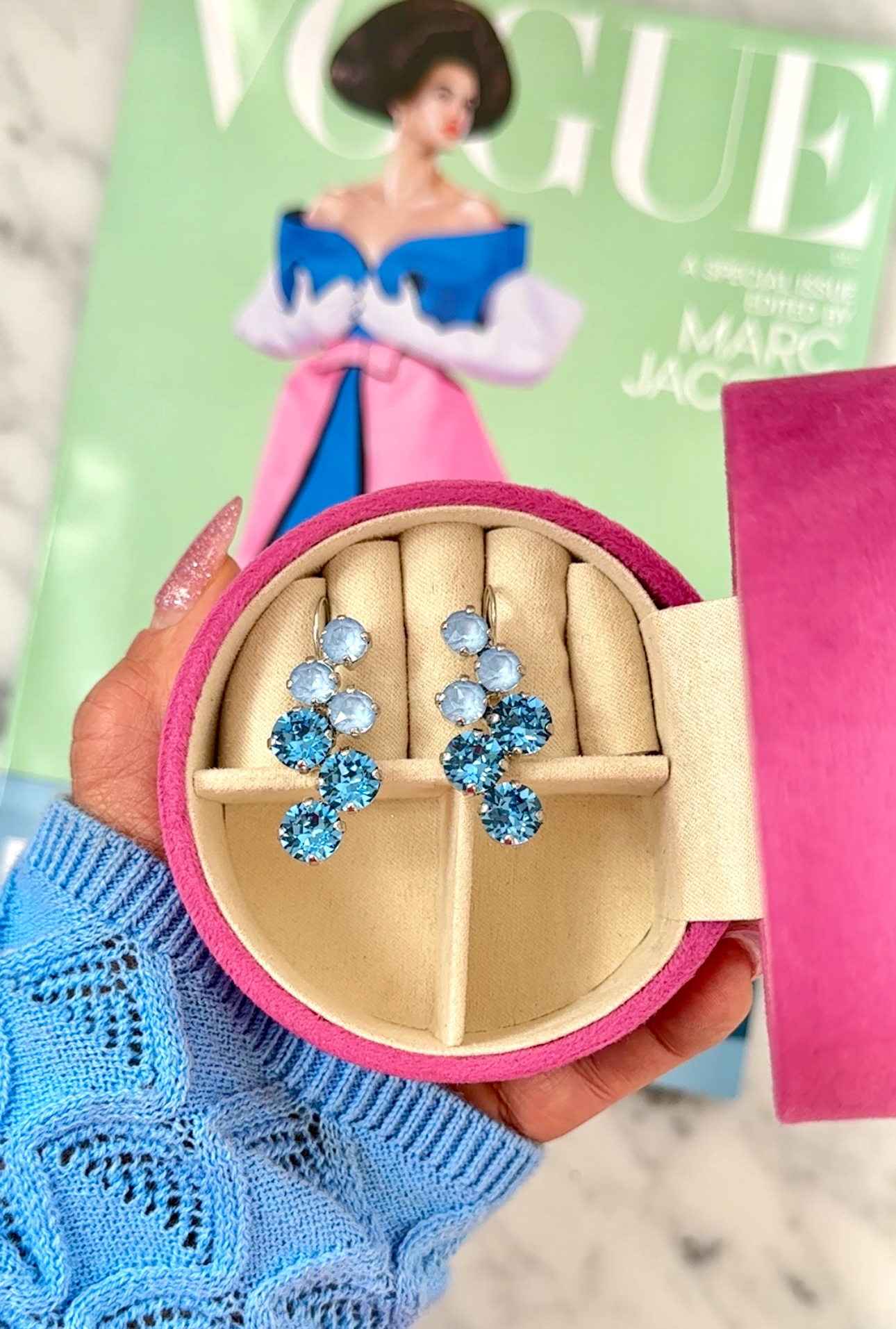 Earrings Vera Ice blue/Sky Silver - 2