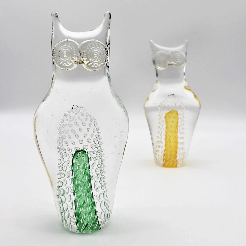 Ugle - Skulptur i glass
