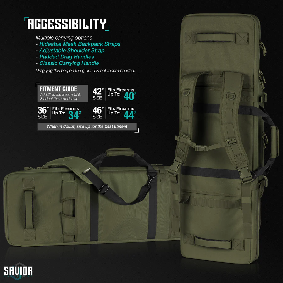 Savior Equipment Specialist 42" Double Rifle Case - OD Green 6