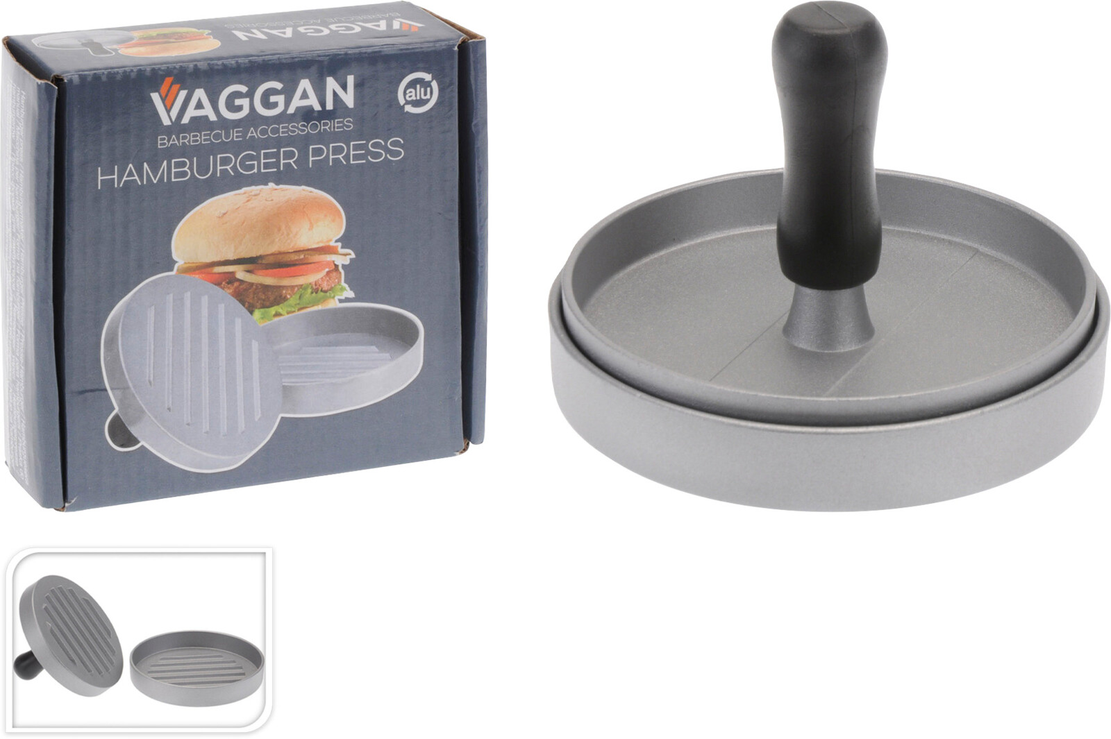 Hamburgepress i aluminium