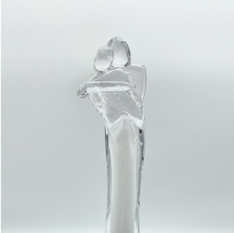 Now it's us - Glass sculpture for couples - Custom engraving