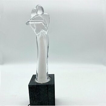 Now it's us - Glass sculpture for couples - Custom engraving