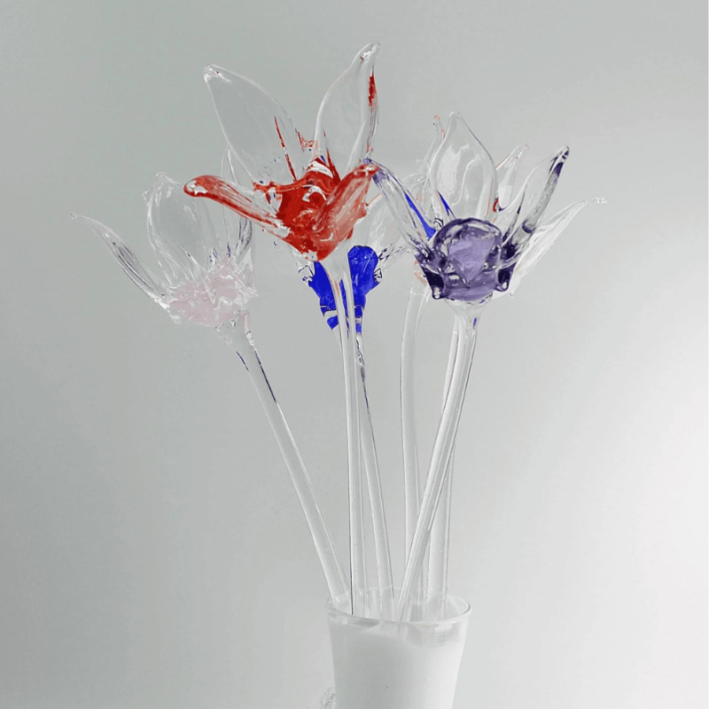 Glassblomst Rosa - 2