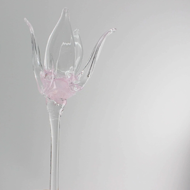 Glassblomst Rosa