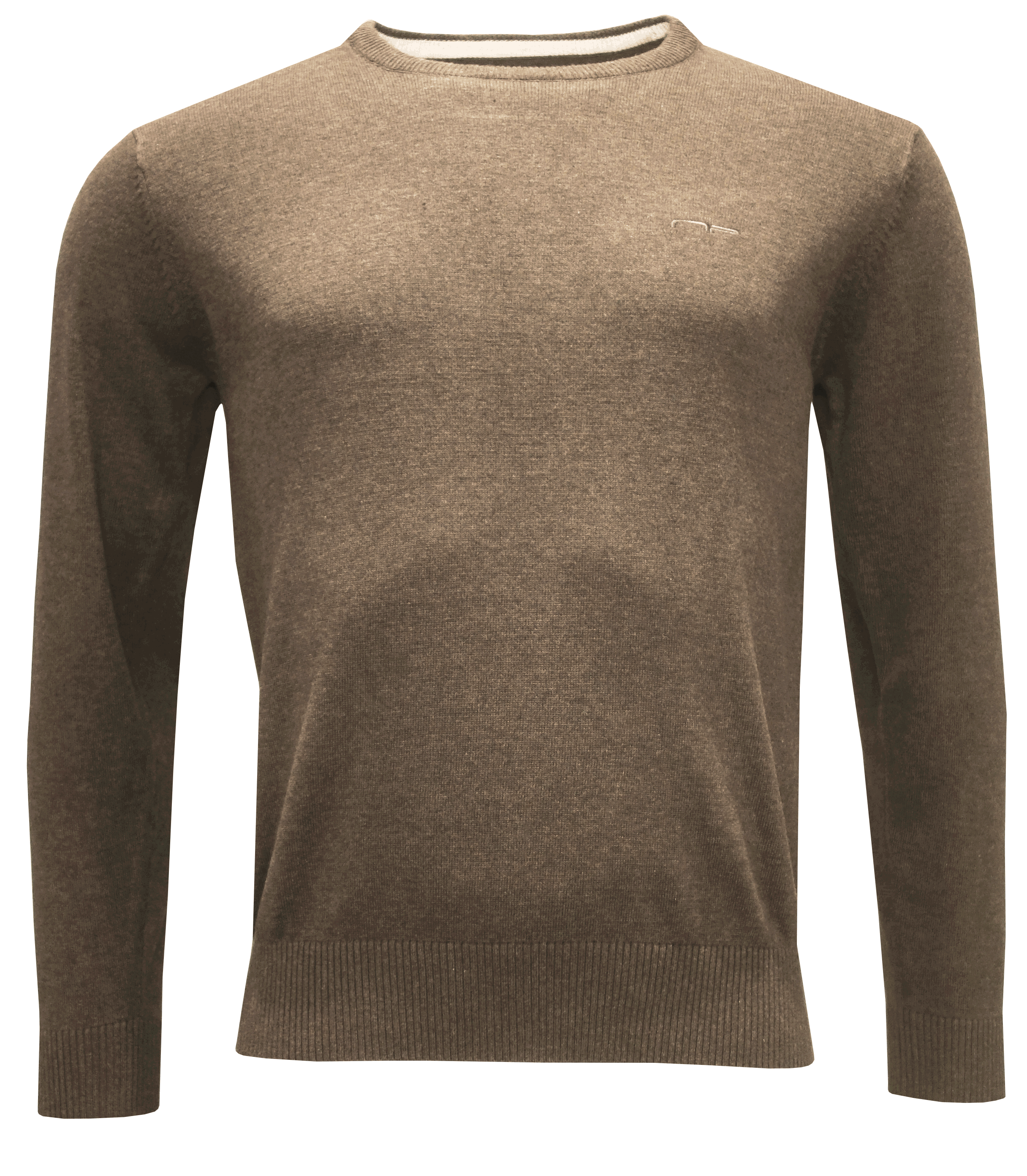Rund hals pullover beige från AP